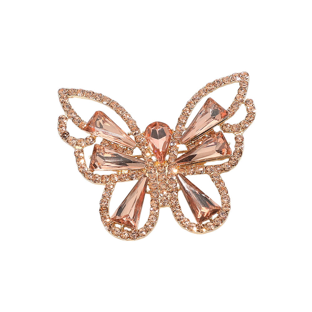 iLLASPARKZ Stone Cluster Butterfly Pin Brooch