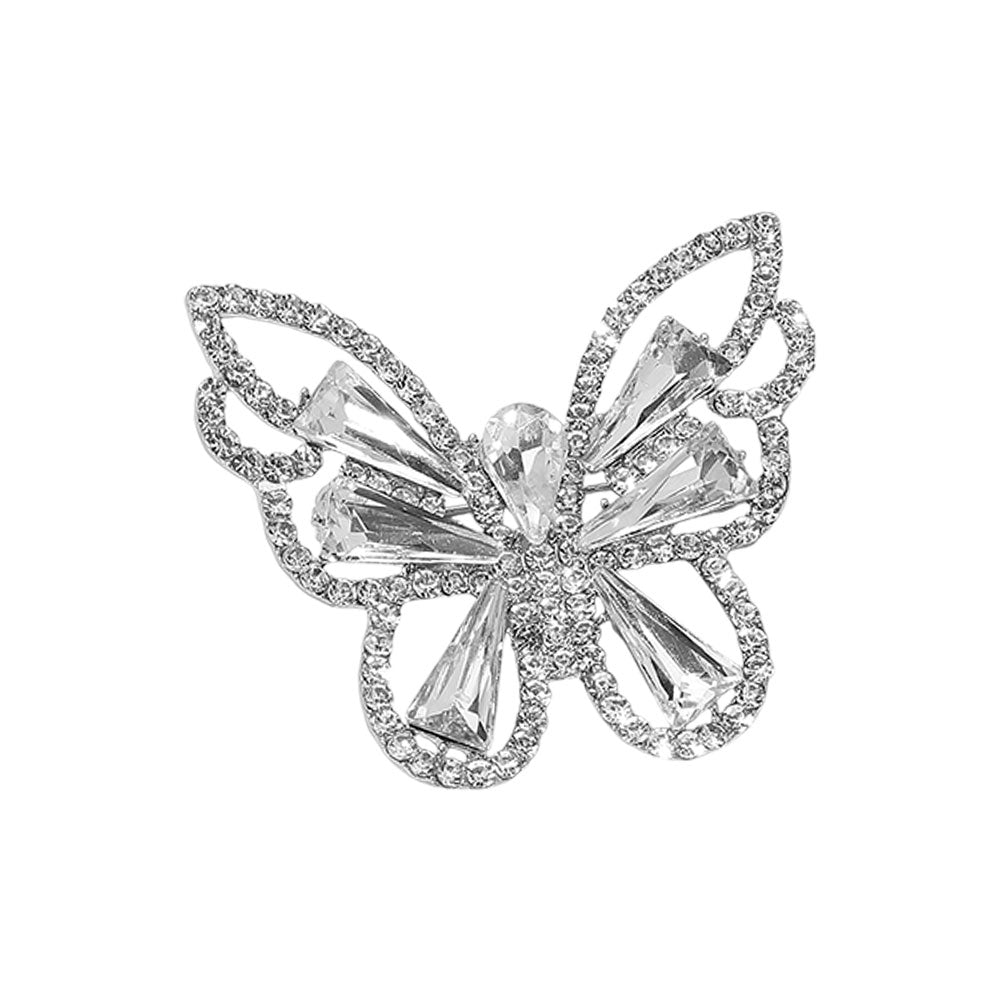 iLLASPARKZ Stone Cluster Butterfly Pin Brooch