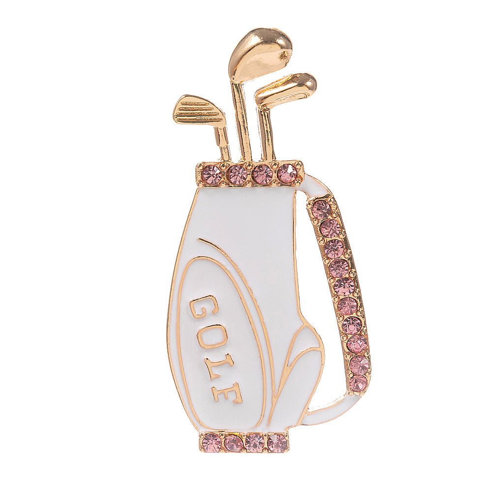 iLLASPARKZ Enamel Rhinestone Accent Golf Bag Pin Brooch
