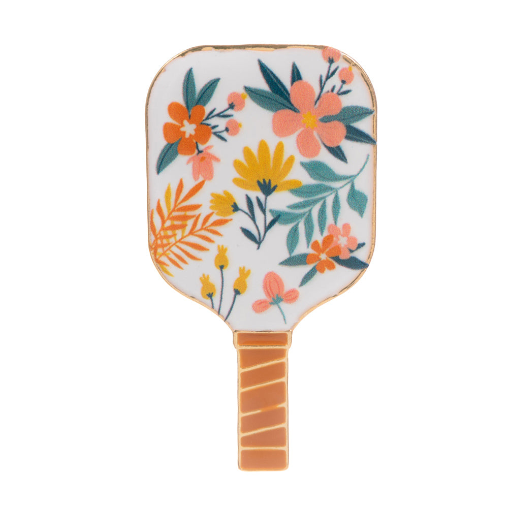 iLLASPARKZ Garden Inspired Floral Enamel Pickleball Paddle Pin Brooch
