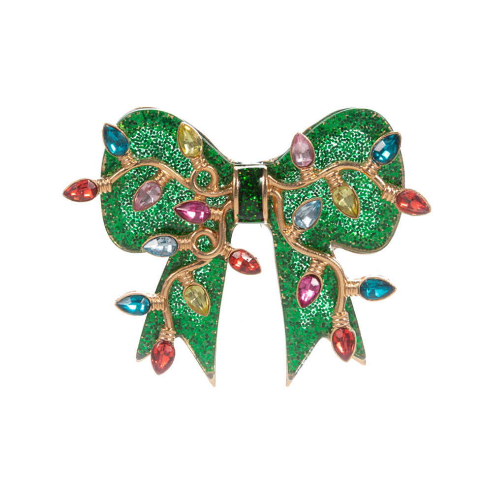 iLLASPARKZ Light Accent Christmas Bow Pin Brooch