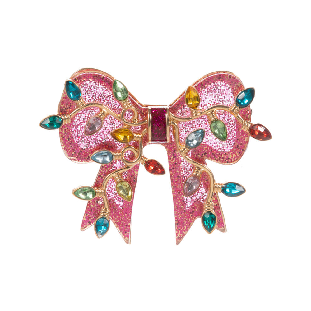 iLLASPARKZ Light Accent Christmas Bow Pin Brooch