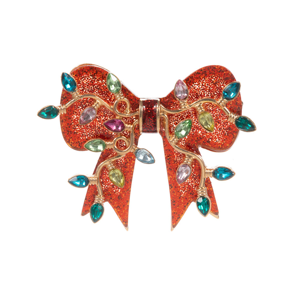 iLLASPARKZ Light Accent Christmas Bow Pin Brooch