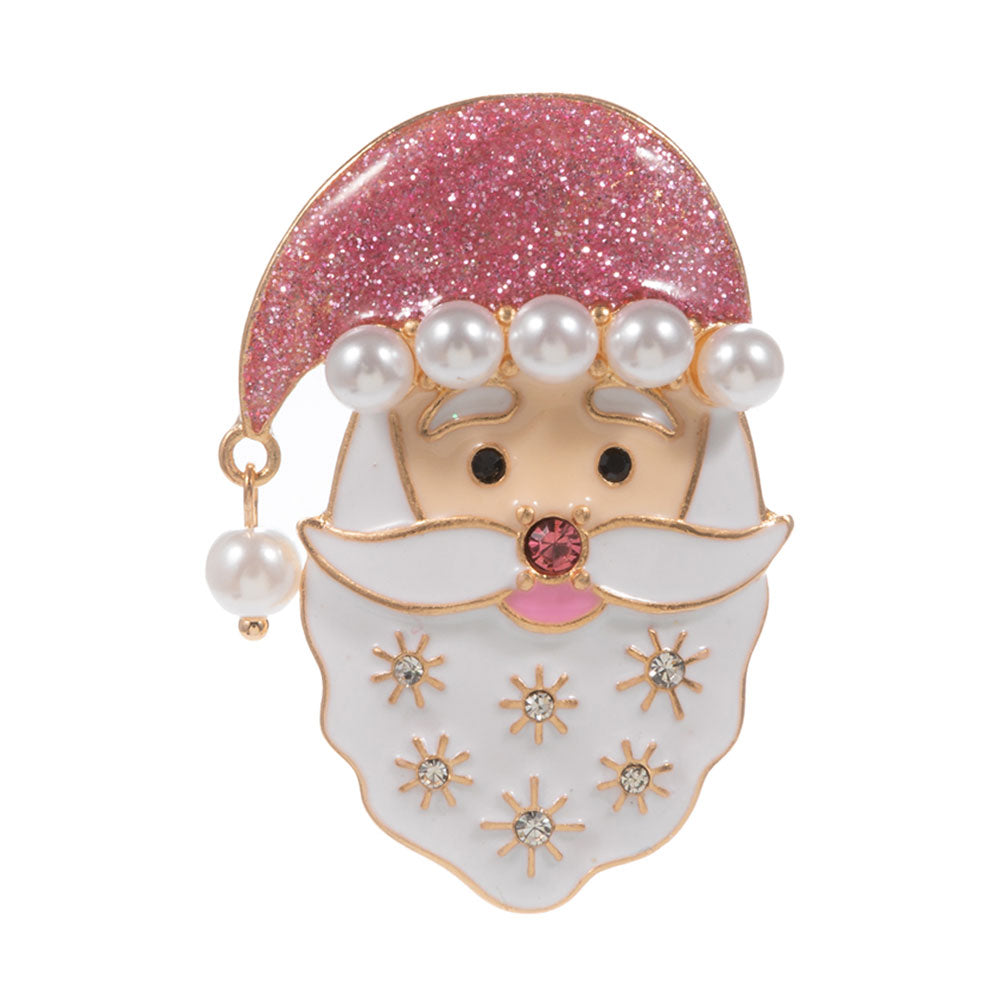 iLLASPARKZ Pearl Santa Pin Brooch