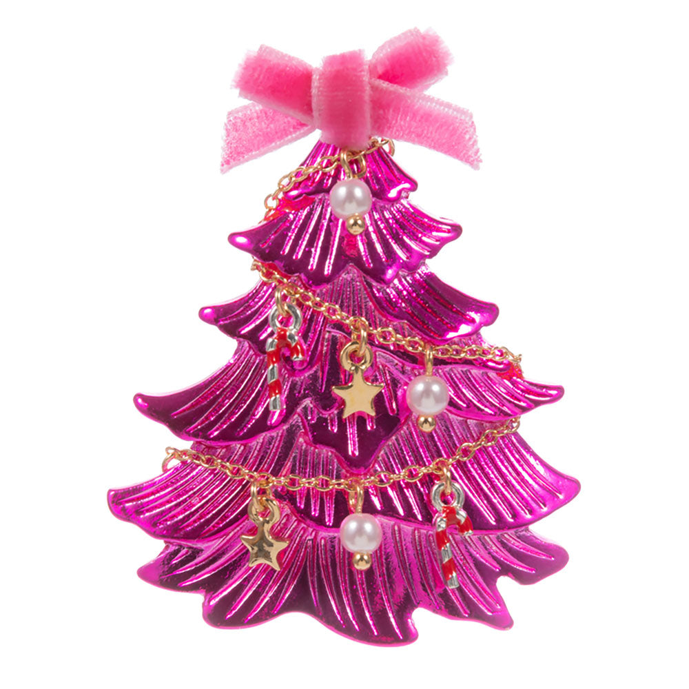 iLLASPARKZ Festive Bow Top Christmas Tree Pin Brooch
