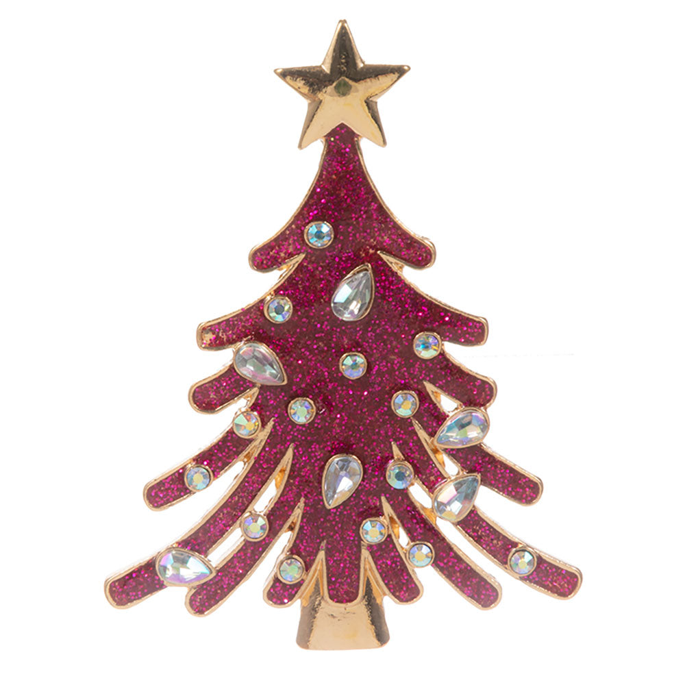 iLLASPARKZ Star Top Glittered Christmas Tree Pin Brooch