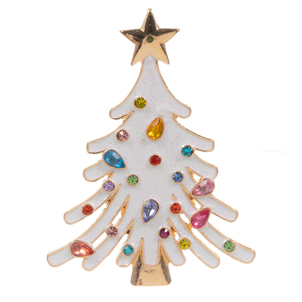 iLLASPARKZ Star Top Glittered Christmas Tree Pin Brooch