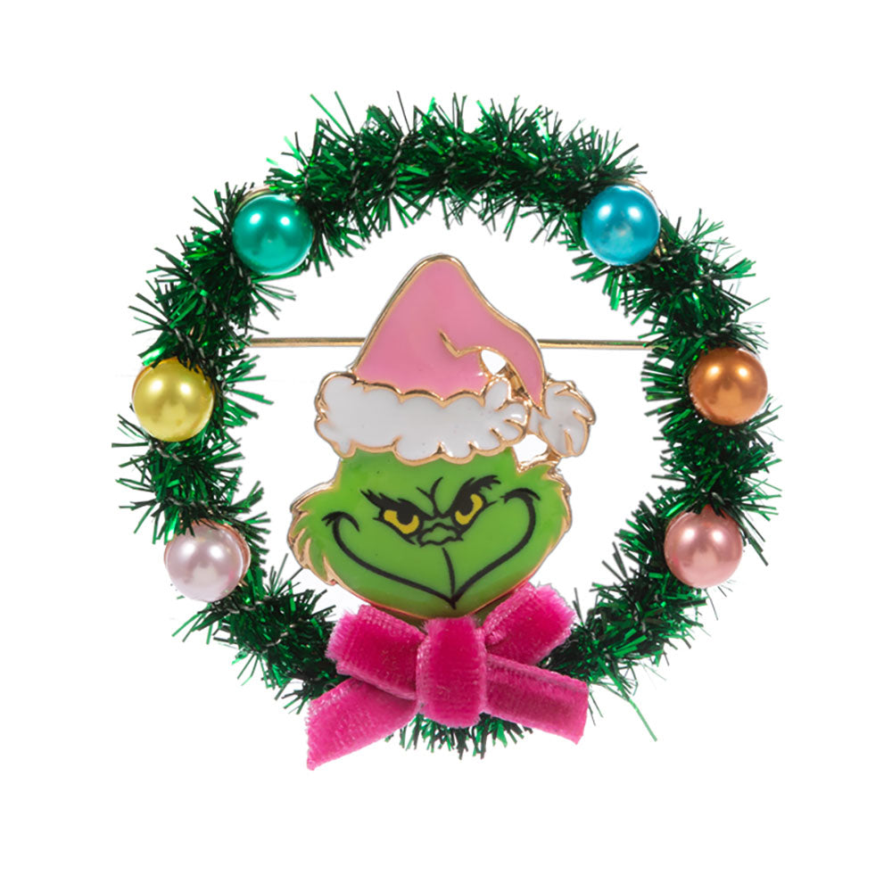 iLLASPARKZ Holiday Green Monster Wreath Pin Brooch