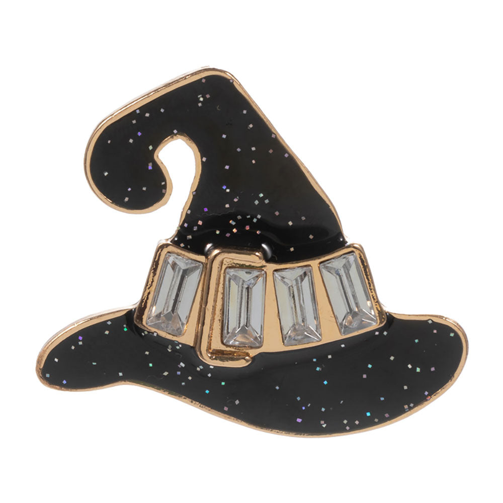 iLLASPARKZ Gem Stone Accent Halloween Witch Hat Pin Brooch