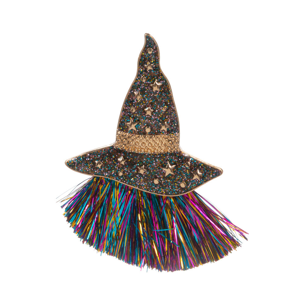 iLLASPARKZ Tassel Halloween Witch Hat Pin Brooch