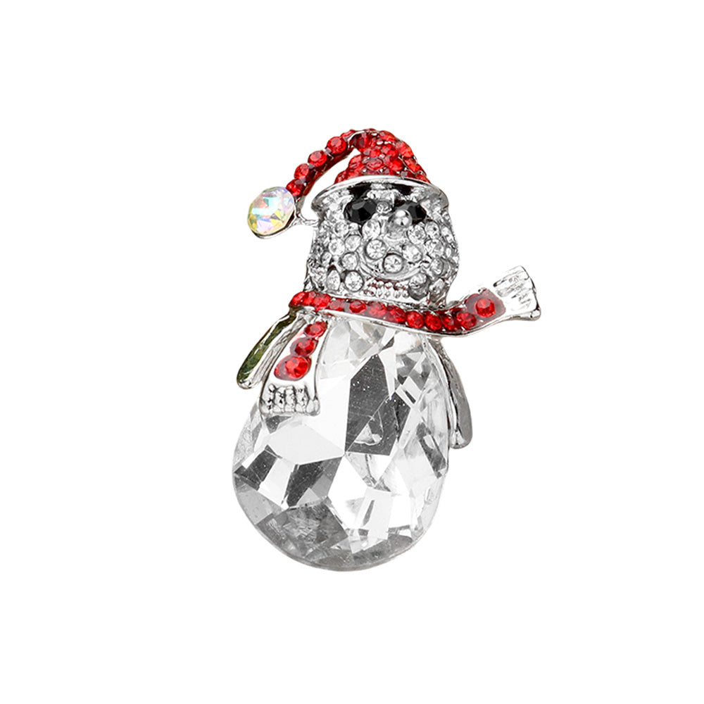 iLLASPARKZ Crystal Christmas Snowman Pin Brooch