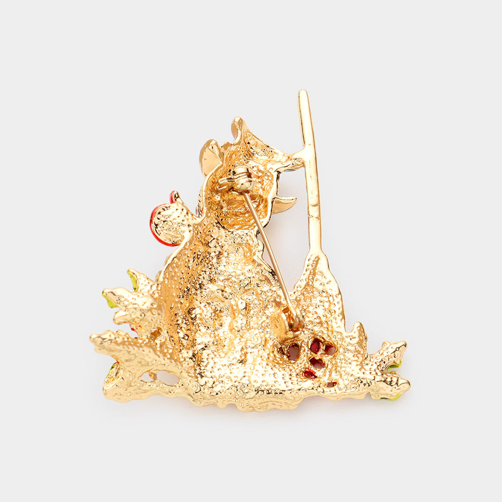 iLLASPARKZ Stone Snowman Pin Brooch