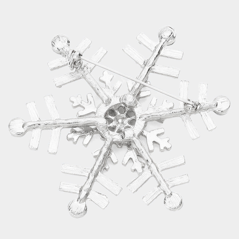 iLLASPARKZ Rhinestone Pave Snowflake Pin Brooch