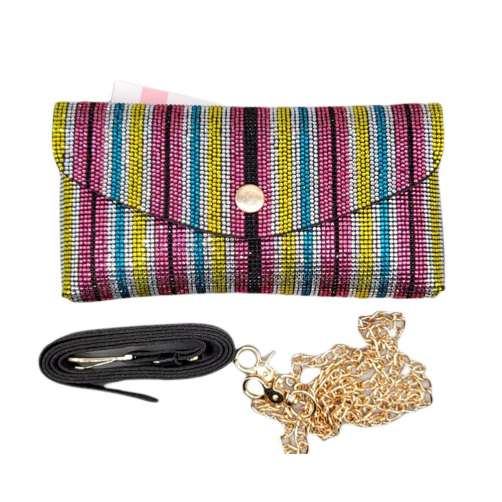 iLLASPARKZ Rhinestone Pave Wallet on Chain Clutch / Fanny Pack / Belt / Crossbody Bag