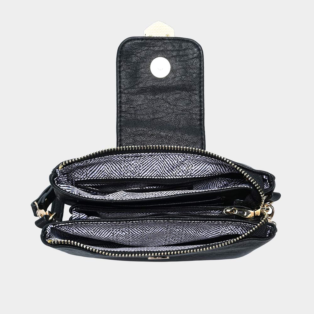 iLLASPARKZ Belt Buckle Pointed Wristlet Clutch / Crossbody Bag