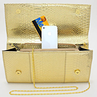 iLLASPARKZ Oversized Leather Snake Strap Clutch Bag