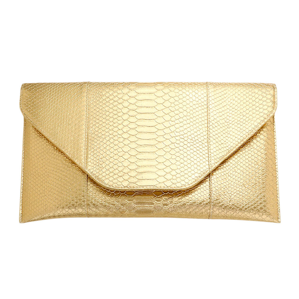 iLLASPARKZ Snake Skin Patterned Envelope Clutch / Shoulder Bag