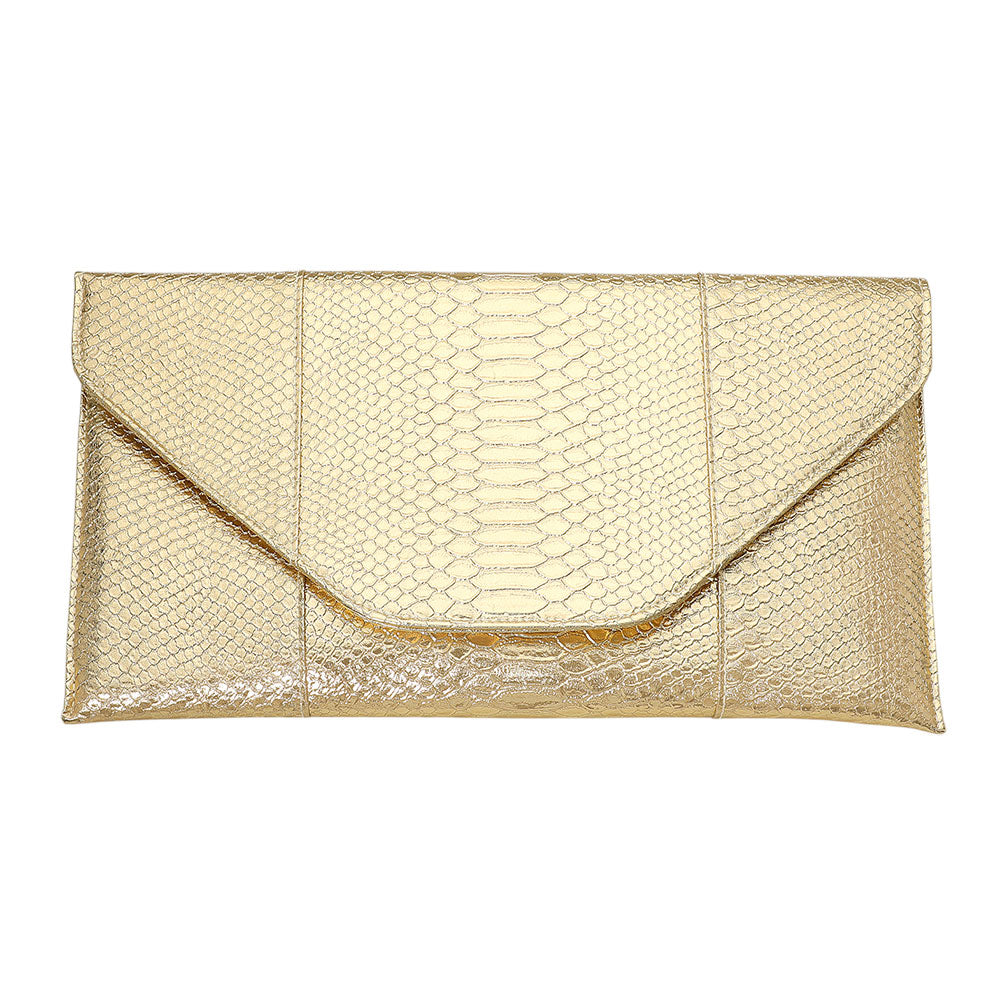 iLLASPARKZ Snake Skin Patterned Envelope Clutch / Shoulder Bag