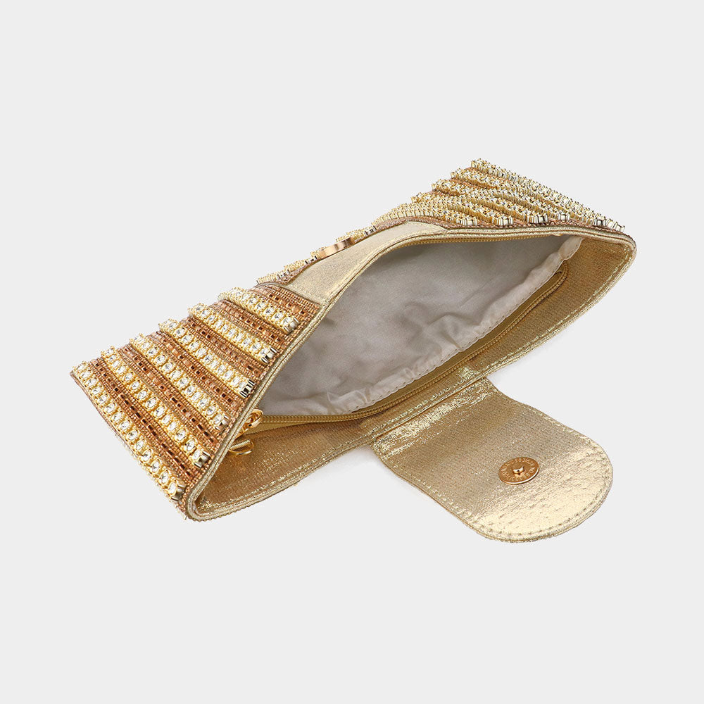 iLLASPARKZ Bling Studded Bow Shaped Clutch Bag / Crossbody Bag