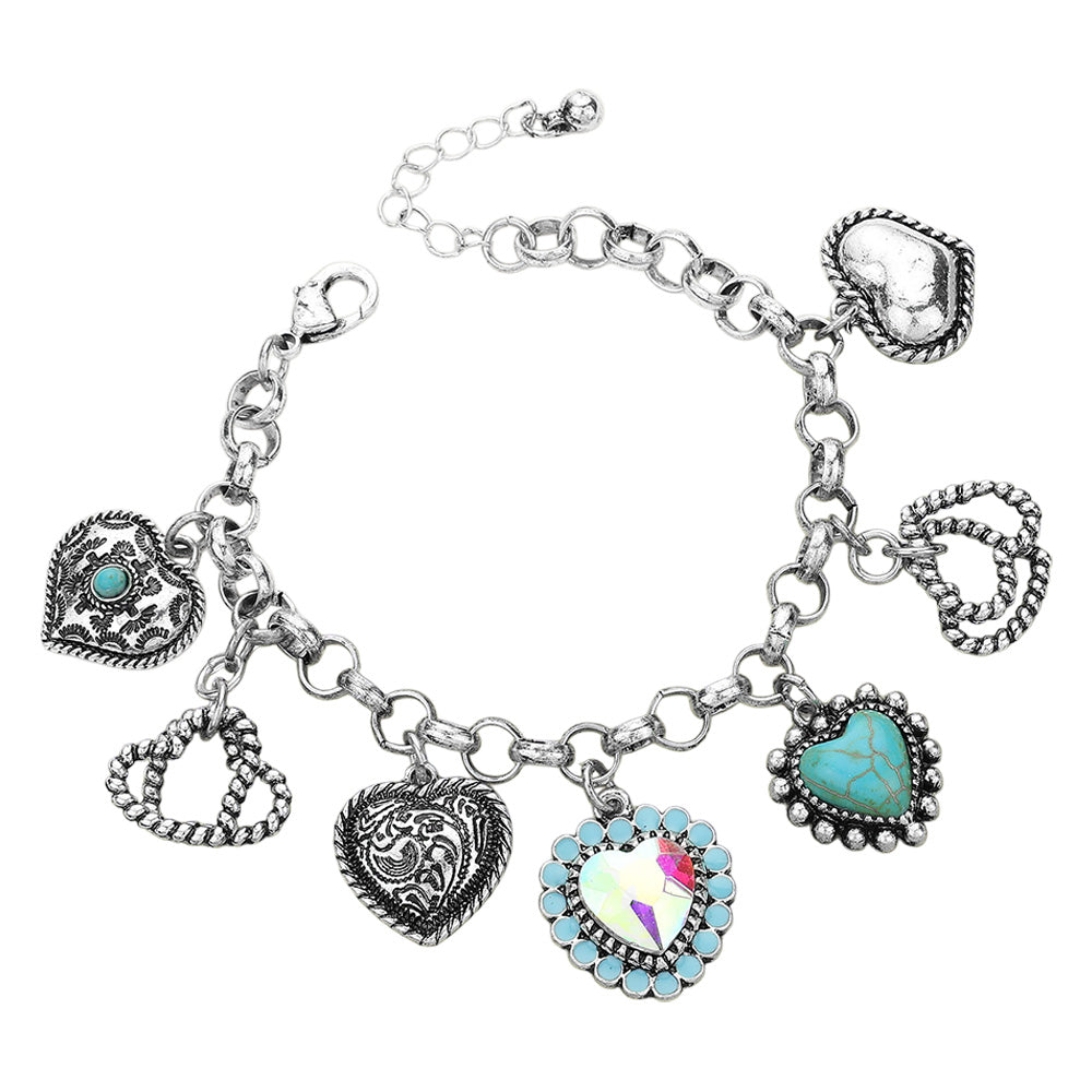 iLLASPARKZ Western Heart Charm Station Bracelet