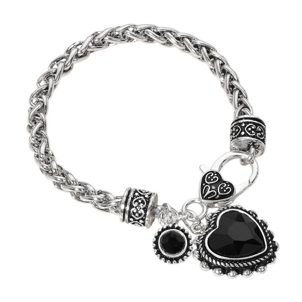 iLLASPARKZ Heart Stone Charm Bracelet
