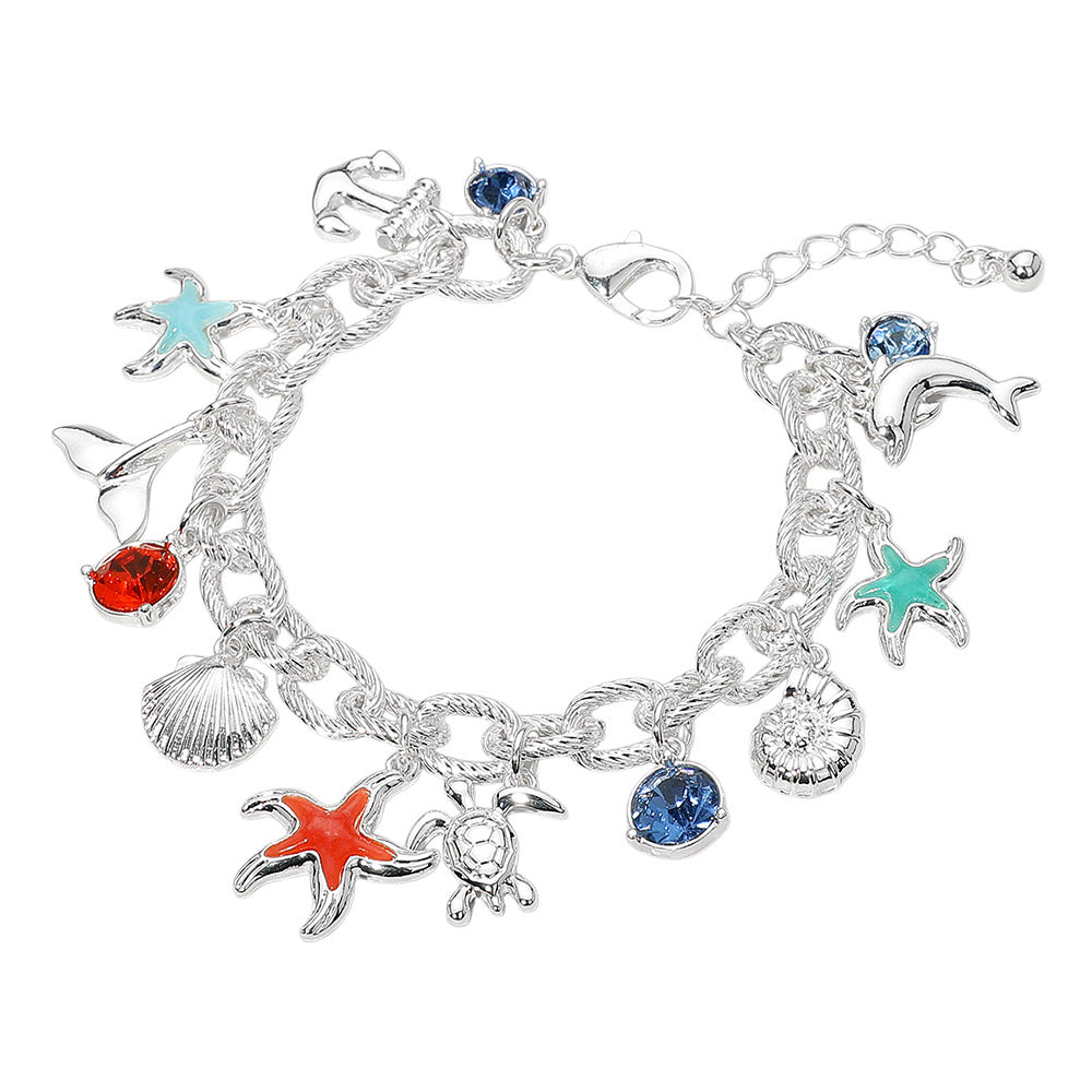 iLLASPARKZ Nautical Ocean Theme Charm Station Bracelet