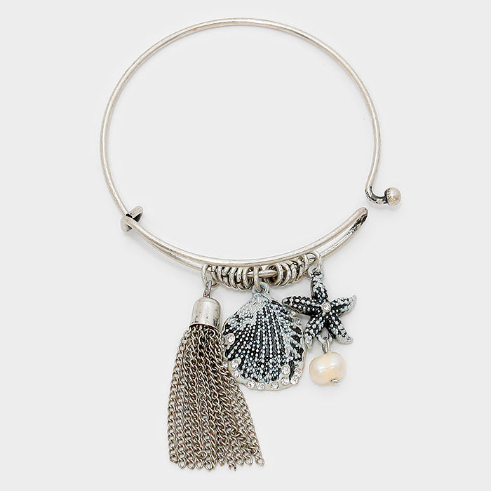 iLLASPARKZ Metal chain tassel & starfish charm hook bracelet