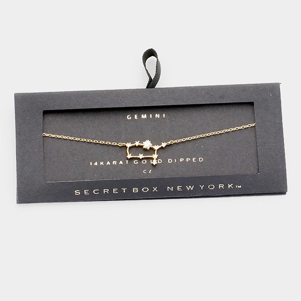 iLLASPARKZ Secret Box _ 14K Gold CZ Taurus Zodiac Sign Charm Bracelet