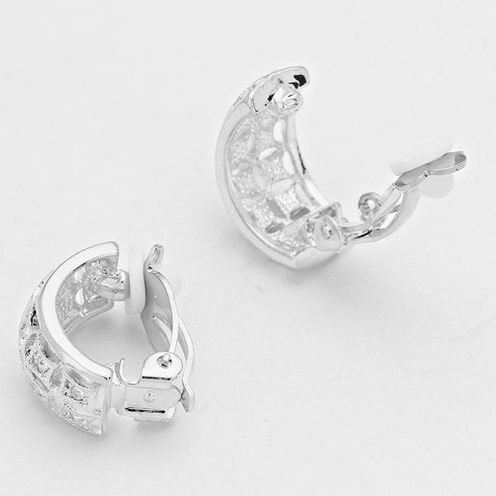 iLLASPARKZ Crystal metal half hoop clip on earrings