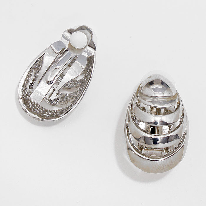 iLLASPARKZ Oval Metal Cut out Clip on Earrings
