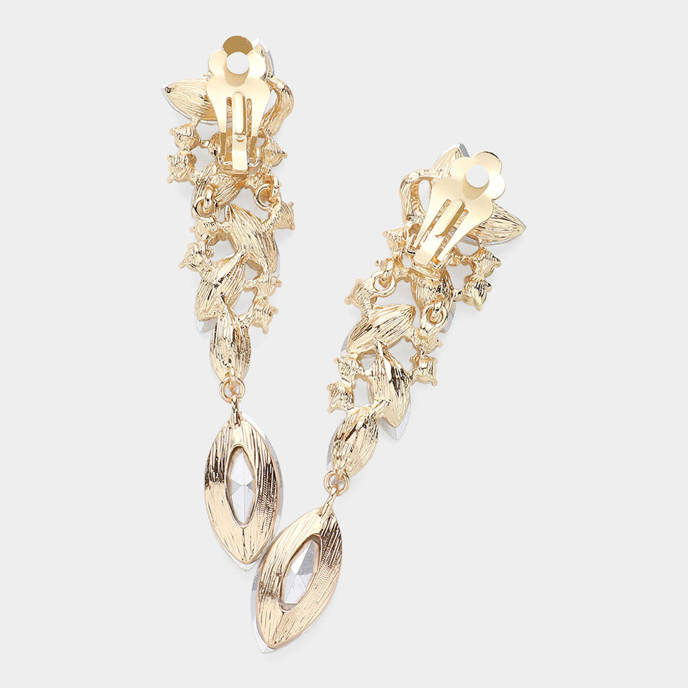 iLLASPARKZ Marquise Crystal Drop Clip On Earrings
