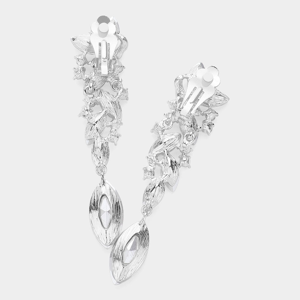 iLLASPARKZ Marquise Crystal Drop Clip On Earrings