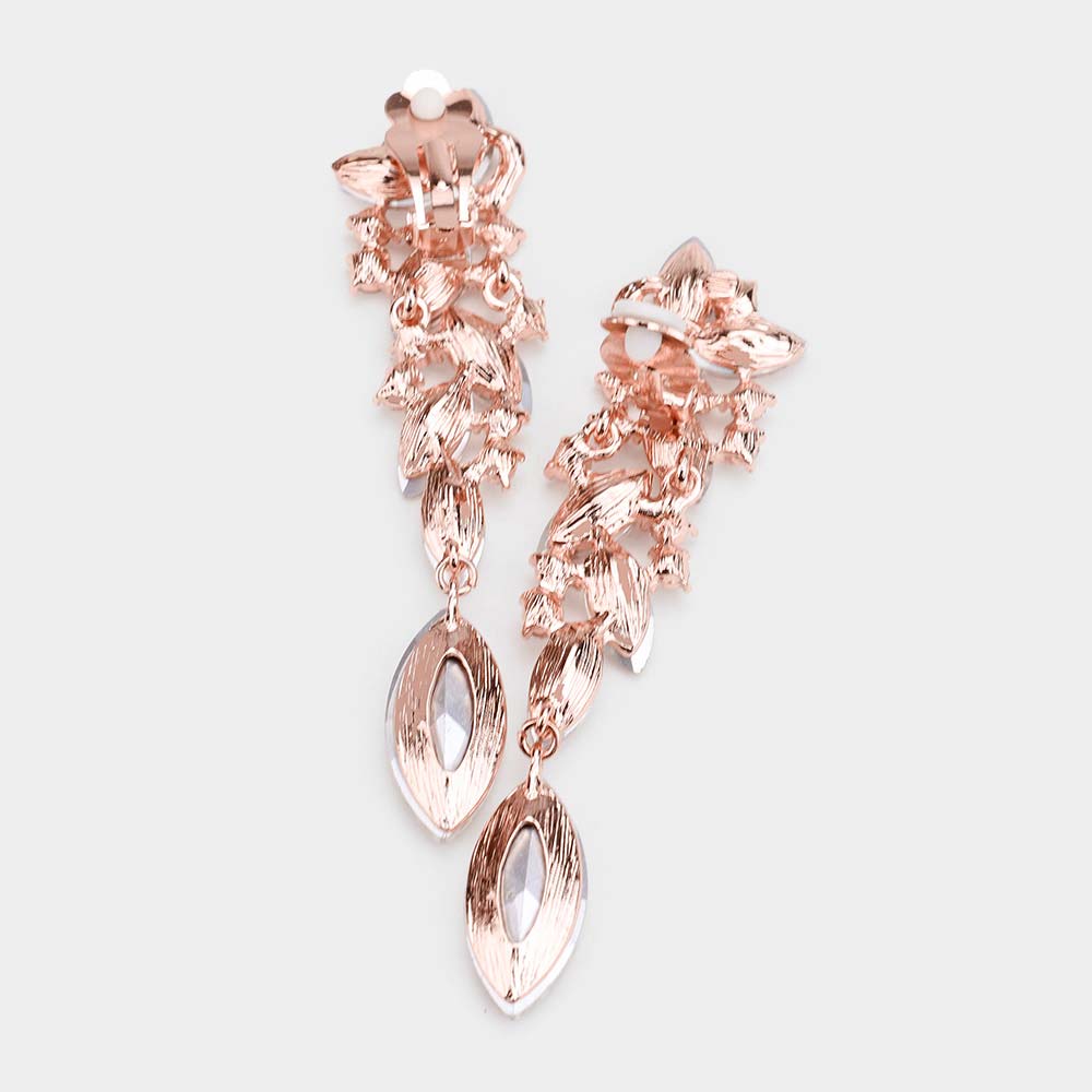 iLLASPARKZ Marquise Crystal Drop Clip On Earrings