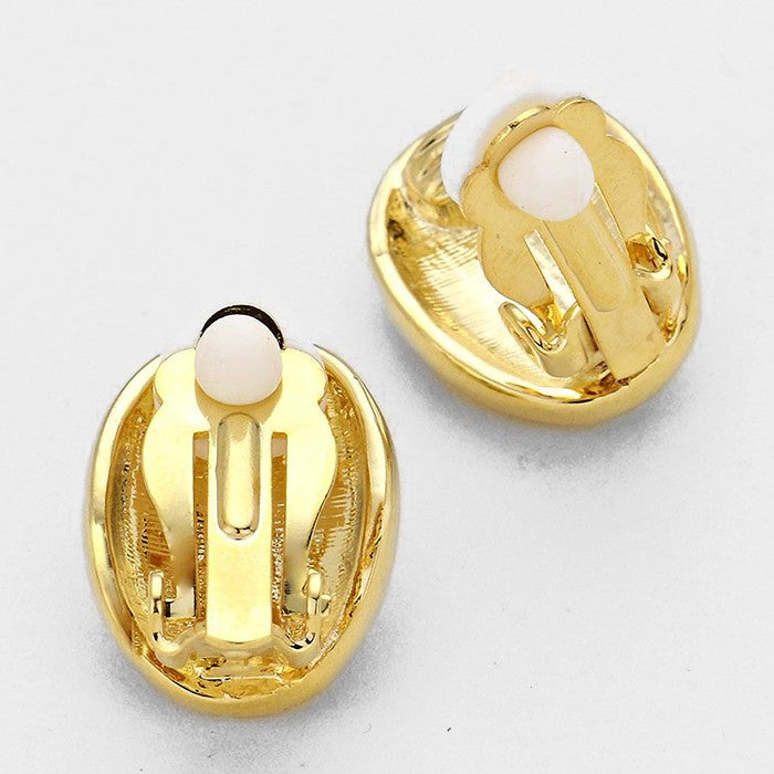 iLLASPARKZ Crystal pave plate clip on earrings