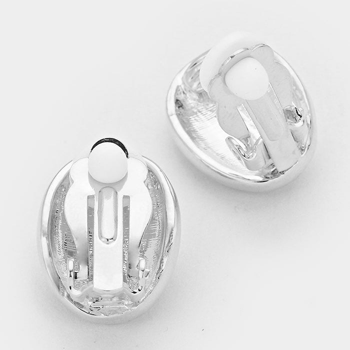 iLLASPARKZ Crystal pave plate clip on earrings