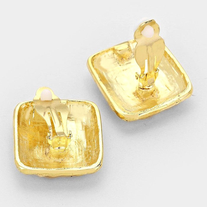 iLLASPARKZ Lattice Metal Clip on Earrings