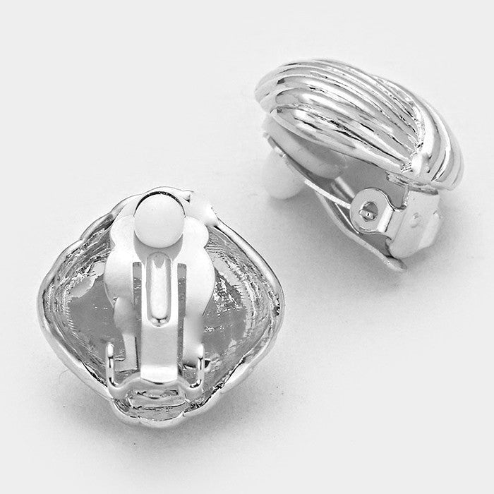 iLLASPARKZ Embossed metal shell clip on earrings