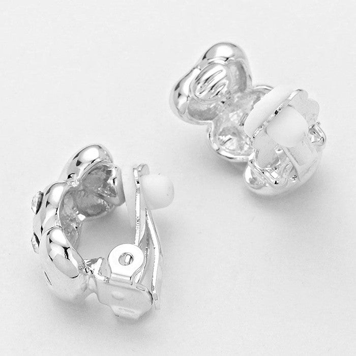 iLLASPARKZ Triple heart clip on earrings