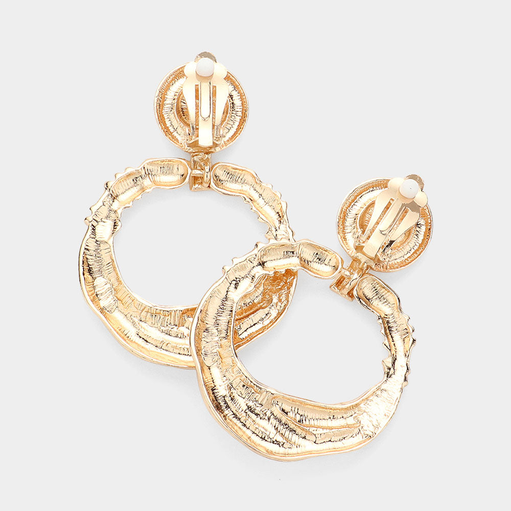 iLLASPARKZ Textured Metal Vintage Style Clip On Earrings