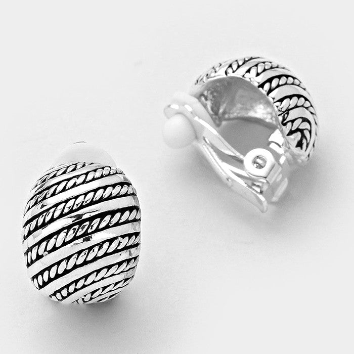 iLLASPARKZ Embossed metal clip on earrings