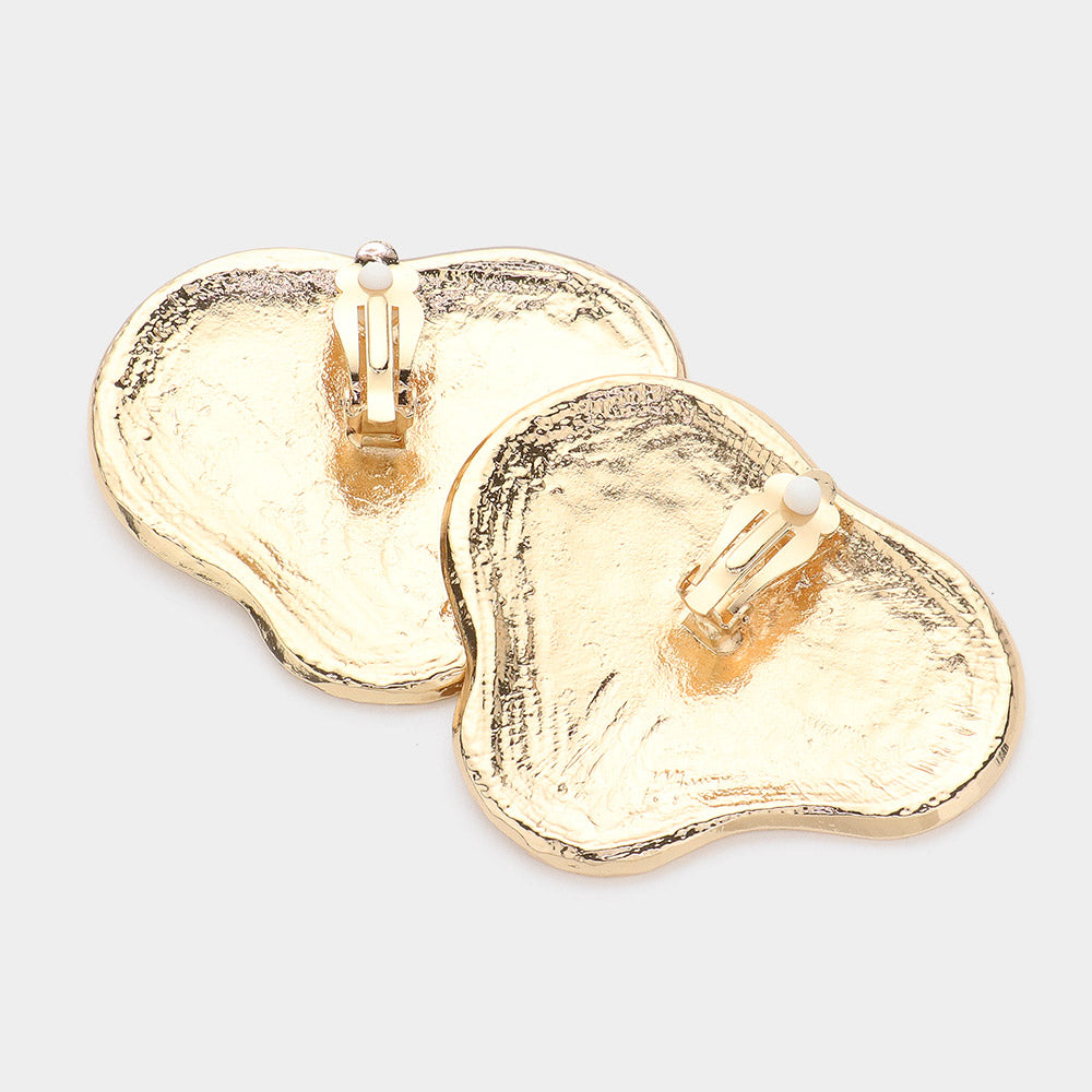 iLLASPARKZ Abstract Textured Metal Clip On Earrings