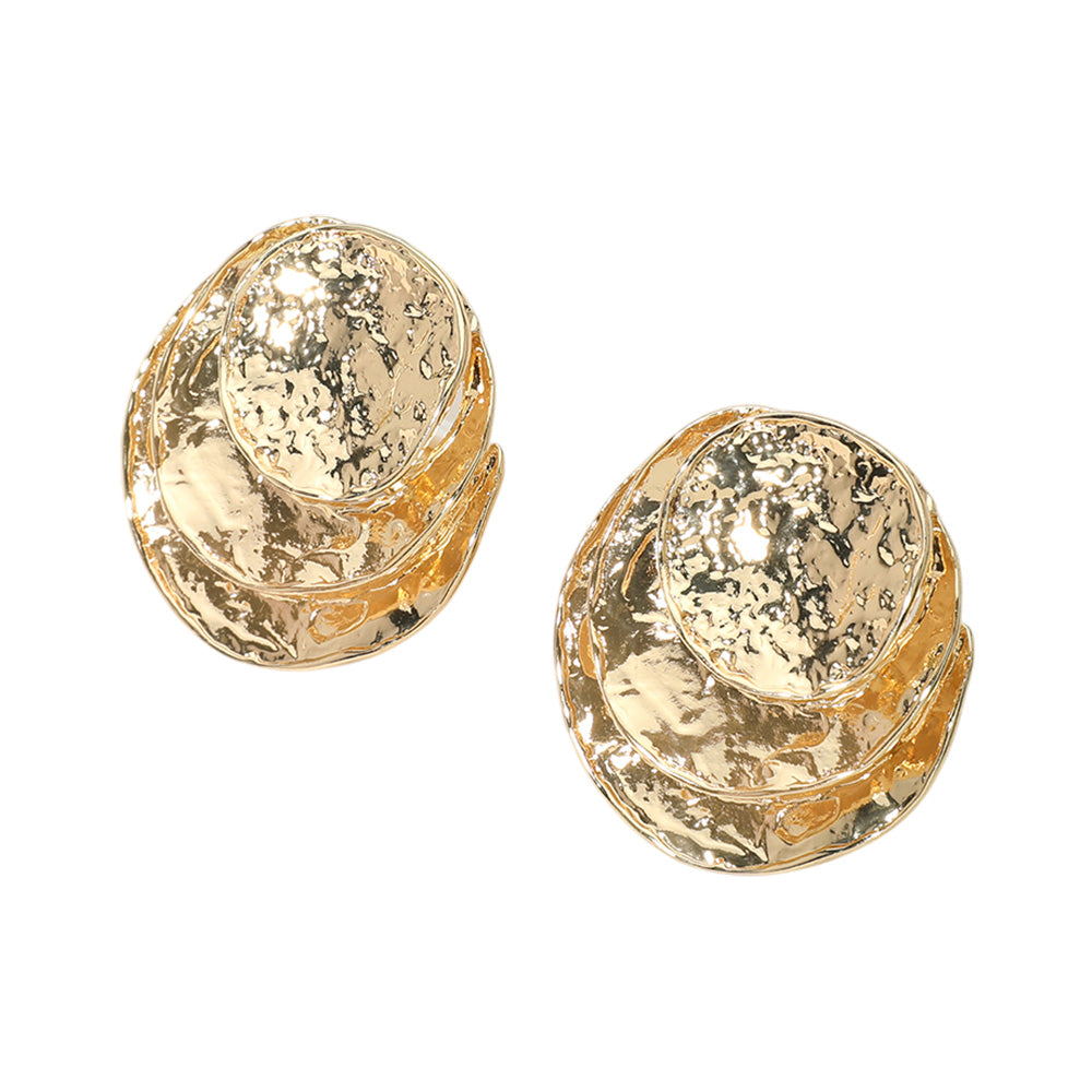 iLLASPARKZ Textured Metal Oval Clip On Earrings