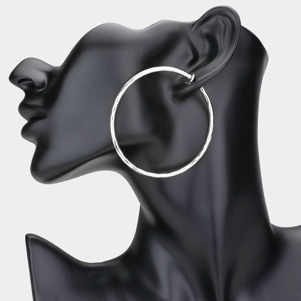 iLLASPARKZ 2.4 Inch Clip On Hoop Earrings