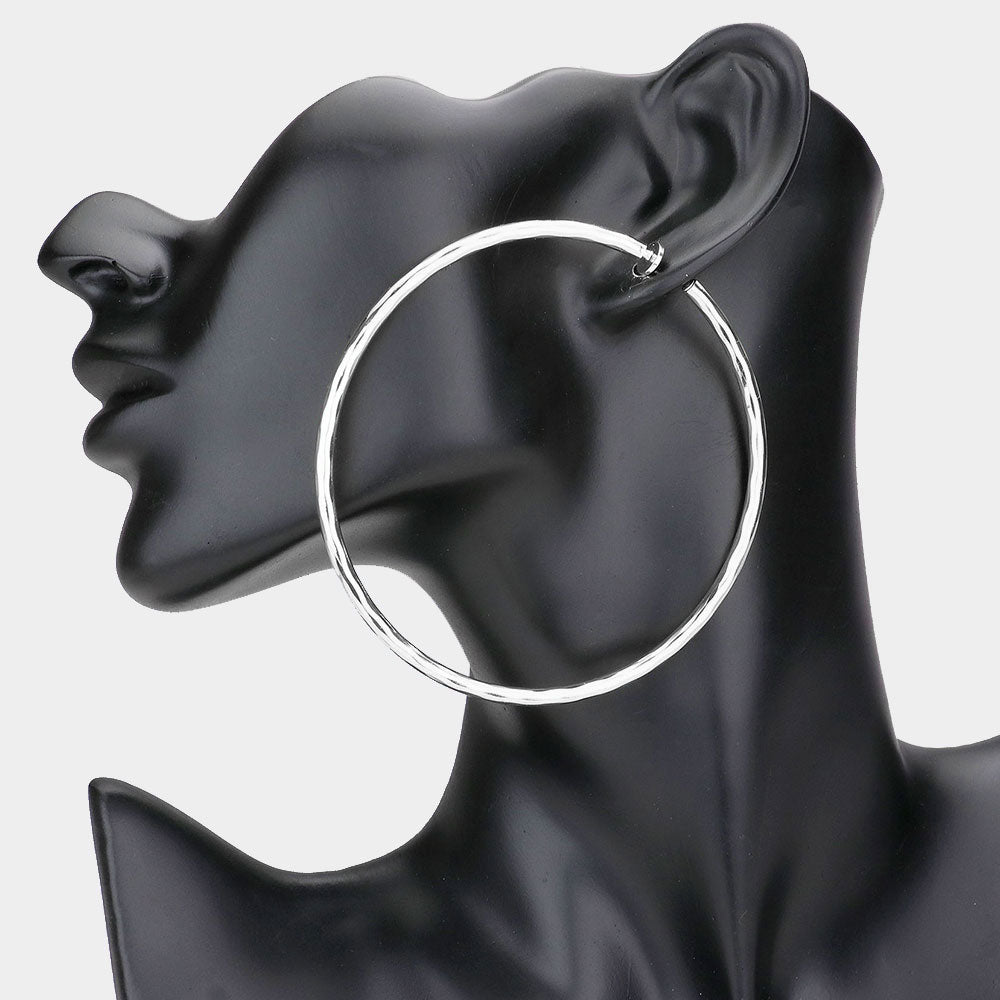 iLLASPARKZ 3.2 Inch Clip On Hoop Earrings