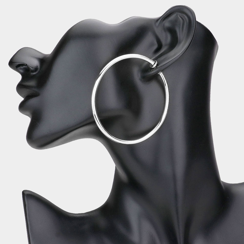 iLLASPARKZ 2.4 Inch Clip On Hoop Earrings