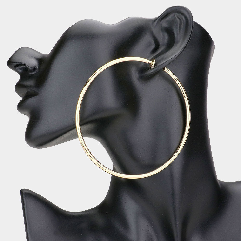 iLLASPARKZ 3.2 Inch Clip On Hoop Earrings