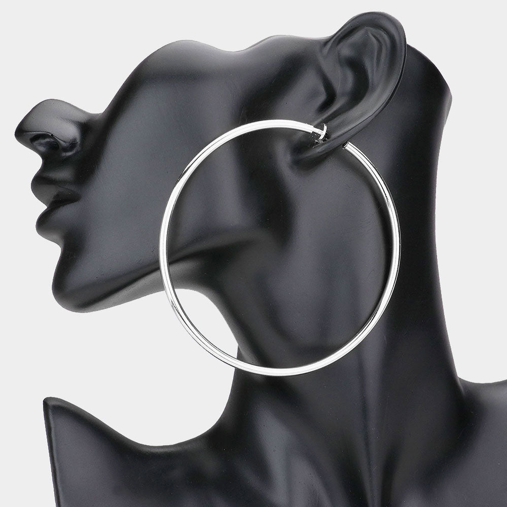 iLLASPARKZ 3.2 Inch Clip On Hoop Earrings