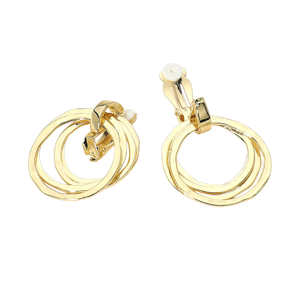 iLLASPARKZ Open Circle Metal Clip On Earrings