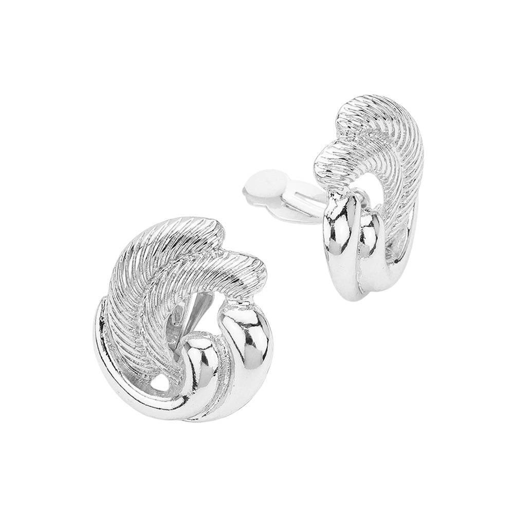 iLLASPARKZ Textured Metal Swirl Clip On Earrings