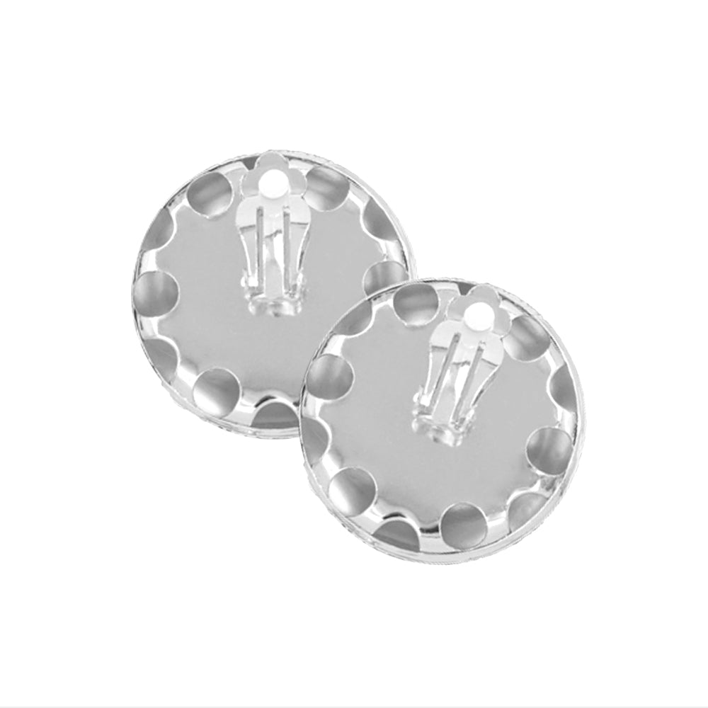 iLLASPARKZ Rhinestone Pave Round Clip on Evening Earrings